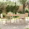 Image de vidaXL Chaises empilables de jardin 4 pc Crème et marron