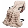 Image de vidaXL Couverture antidérapante en fausse de lapin Olite Beige, Couverture chaude, fausse fourrure de lapin, déco moderne, douce, anti-dérapante, élégante et confortable à la maison