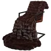 Image de vidaXL Couverture antidérapante en fausse de lapin Olite Camel, Couverture chaude, fausse fourrure de lapin, déco moderne, douce, anti-dérapante, élégante et confortable à la maison