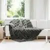 Image de vidaXL Couverture antidérapante en fausse de lapin Olite Gris foncé