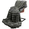 Image de vidaXL Couverture antidérapante en fausse de lapin Olite Gris foncé, Couverture chaude, fausse fourrure de lapin, déco moderne, douce, anti-dérapante, élégante et confortable à la maison