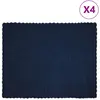 Image de vidaXL Couverture en fausse anti-dérapante Olite 4 pcs Bleu Marine