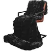 Image de vidaXL Couverture antidérapante en fausse de lapin Olite Noir, Couverture chaude, fausse fourrure de lapin, déco moderne, douce, anti-dérapante, élégante et confortable à la maison