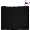 Image de vidaXL Couverture antidérapante en fausse de lapin Olite 4 pc Noir