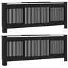 Image de vidaXL Cache-Radiateur 2 pcs Noir 205 x 20,5 x 81,5 cm, Cache-radiateur rectangulaire moderne, bois technique, protection pour enfants, déco chauffante pour salon