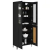 Image de vidaXL Haut Armoire Chêne noir 69,5 x 34 x 180 cm Bois d'ingénierie
