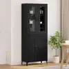 Image de vidaXL Haut Armoire Chêne noir 69,5 x 34 x 180 cm Bois d'ingénierie