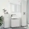 Image de vidaXL Ensemble de mobilier de salle de bain 4 pcs Blanc brillant