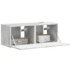 Image de vidaXL TV Wandkast 2 st Beton Bewerkt hout