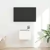 Image de vidaXL Meuble TV mural Montage mural Blanc Brillant 39 x 31 x 29,5 cm