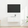 Image de vidaXL Meuble TV mural 2 pcs Blanc Brillant 39 x 31 x 29,5 cm