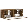 Image de vidaXL TV Wandkast 2 st Rook Eiken Bewerkt hout