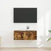 Image de vidaXL Meuble TV mural 2 pc Chêne fumé Bois d'ingénierie