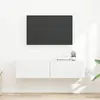 Image de vidaXL Meuble TV mural 2 pcs Blanc 60 x 31 x 29,5 cm Bois d'ingénierie