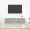 Image de vidaXL Meuble TV mural 2 pc Béton Bois d'ingénierie