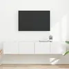 Image de vidaXL Meuble TV mural 2 pc Blanc Bois d'ingénierie