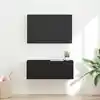 Image de vidaXL Meuble TV mural 78,5 x 31 x 29,5 cm Noir Bois d'ingénierie