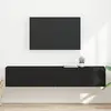Image de vidaXL Meuble TV mural 2 pc Noir Bois d'ingénierie