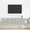 Image de vidaXL Meuble TV mural 2 pc Béton Bois d'ingénierie