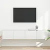 Image de vidaXL Meuble TV mural 2 pc Blanc Brillant Bois d'ingénierie