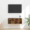 Image de vidaXL Meuble TV mural 78,5 x 31 x 29,5 cm Chêne fumé
