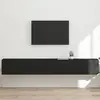 Image de vidaXL Meuble TV mural 2 pc Noir Bois d'ingénierie