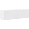 Image de vidaXL Meuble TV mural 98 x 31 x 29,5 cm Blanc Brillant