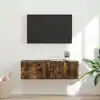 Image de vidaXL Meuble TV mural 98 x 31 x 29,5 cm Chêne fumé Bois d'ingénierie