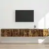 Image de vidaXL Meuble TV mural 2 pcs Chêne fumé 98 x 31 x 29,5 cm