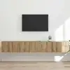 Image de vidaXL Meuble TV mural 2 pc Chêne artisan Bois d'ingénierie