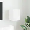 Image de vidaXL Meuble TV mural Montage mural Blanc Brillant 30 x 31 x 40 cm