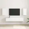 Image de vidaXL Meuble TV mural 2 pc Blanc Bois d'ingénierie