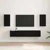 Image de vidaXL Meuble TV mural 2 pc Noir Bois d'ingénierie