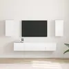 Image de vidaXL Meuble TV mural 2 pcs Blanc Brillant 30 x 31 x 60 cm