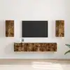 Image de vidaXL Meuble TV mural Montage mural 2 pcs Chêne fumé 30 x 31 x 60 cm