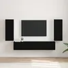 Image de vidaXL Meuble TV mural 2 pc Noir Bois d'ingénierie