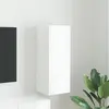 Image de vidaXL Meuble TV mural Montage mural Blanc Brillant 30 x 31 x 80 cm