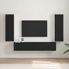 Image de vidaXL Meuble TV mural 2 pcs Noir 30 x 31 x 100 cm Bois d'ingénierie