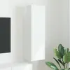 Image de vidaXL Meuble TV mural 30 x 31 x 100 cm Blanc Brillant