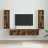 Image de vidaXL Meuble TV mural Montage mural 2 pcs Chêne fumé 30 x 31 x 100 cm
