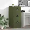 Image de vidaXL Cabinet de Dossier avec tiroir Vert olive 44 x 50 x 106.5 cm