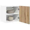 Image de vidaXL Hangkast 2 st Ambachtelijke Eik en Wit Bewerkt hout