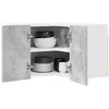 Image de vidaXL Hangkast Beton Grijs en Wit 57 x 57 x 40 cm Bewerkt hout
