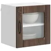 Image de vidaXL Wandglas Kasten LUCCA 2 st Bruin eiken Bewerkt hout