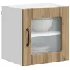 Image de vidaXL Wandglas Kasten LUCCA 2 st Artisanaal eiken Bewerkt hout