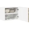 Image de vidaXL Meuble mural LUCCA 2 pcs Chêne fumé 50 x 31 x 40 cm, Solutions de cuisine modernes, panneau rectangulaire en bois, protection pour lave-vaisselle, gain de place