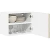 Image de vidaXL Meuble mural LUCCA 2 pcs Chêne artisanal 50 x 31 x 40 cm, Solutions de cuisine modernes, panneau rectangulaire en bois, protection pour lave-vaisselle, gain de place