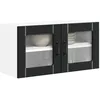 Image de vidaXL Wandglas Kasten LUCCA Zwart 80 x 31 x 40 cm Bewerkt hout