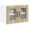 Image de vidaXL Cabinet en verre mural LUCCA 2 pc Chêne Sonoma