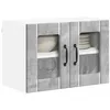Image de vidaXL Cabinet en verre mural LUCCA 2 pc Gris béton Bois d'ingénierie
